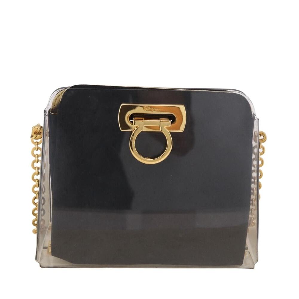 Salvatore Ferragamo Gancini Chain Shoulder Bag White